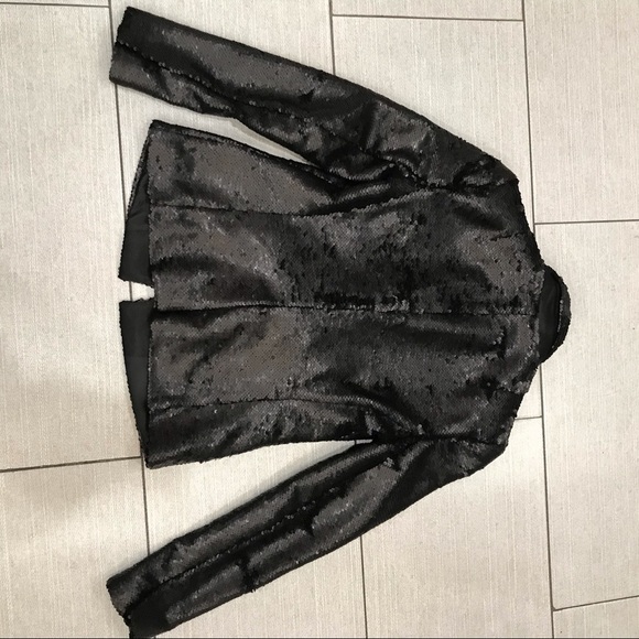 EUC Banana Republic BR Sequined Tuxedo Jacket Sz 0 - Picture 5 of 8